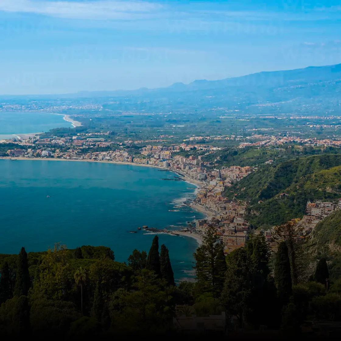 View over Taormina and the coast of eastern Sicily